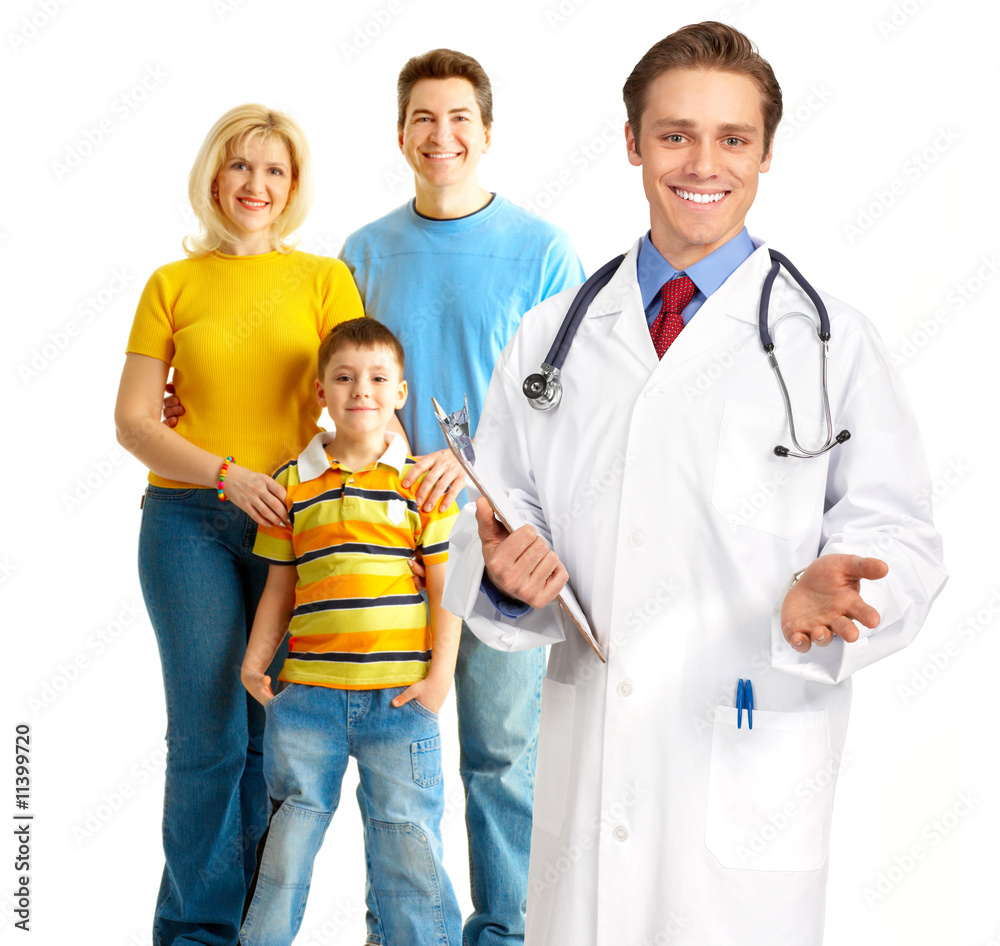 Wall mural family medical doctor