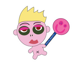 Blondie emo girl and lollypop