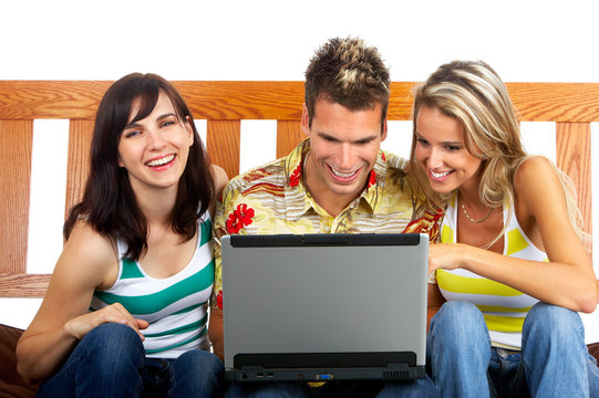 people with a laptop