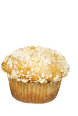 Isolated Muffin with streusel topping