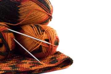 yarn and knitting needle