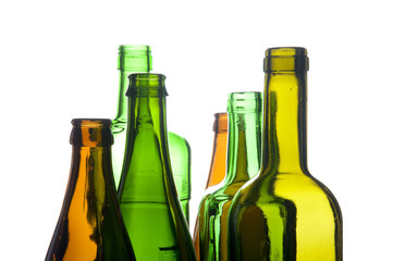 Glass bottle on white