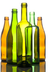 Glass bottle on white background