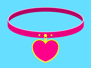 Collar/necklace with heart label