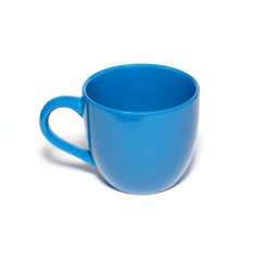 Blue cup isolated in white