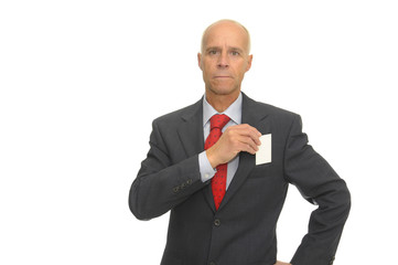 Businessman with a business card