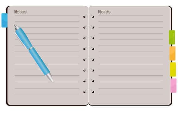 Agenda ouvert avec stylo