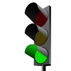 Vector traffic light. Green.