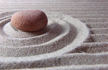 Fototapeta na wymiar Zen garden stone and sand