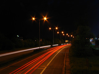 Fototapeta na wymiar Motorway in the night