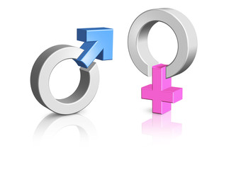 3D Male & Female Symbols