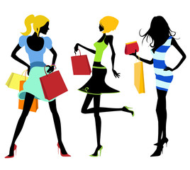 shopping girl illustration