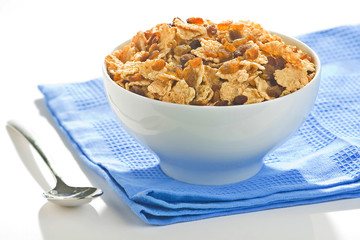 bowl of cereal with raisins