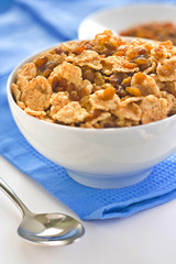 bowl of cereal with raisins