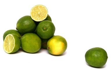 citron vert sur fond blanc