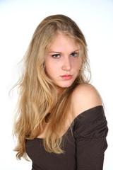 Naklejka premium The girl with long hair