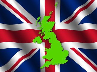 UK map on flag