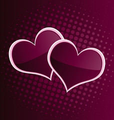 Valentine wine hearts
