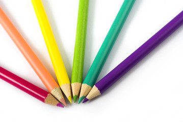 Fototapeta premium Offset fan of coloured pencils