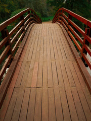 wooden bridge perspective