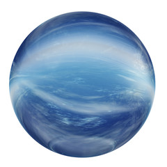 3d blue glass sphere isolated on white background