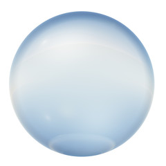 3d blue glass sphere isolated on white background