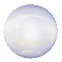 High resolution 3D blue glass sphere isolated