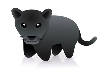 Panthère noire souriante (reflet)