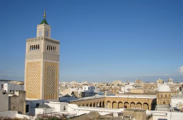 Papier Peint photo Lavable Tunisie vue sur la mosquée de tunis