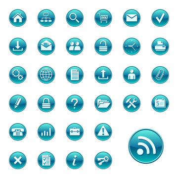 Web icons, buttons. Round series