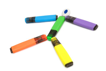 colorful markers isolated on white