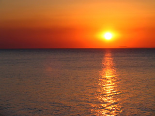 Oranga sunset on Gargano in Italy