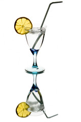 Glass of cocktail isolated on white