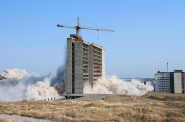 Demolition of a city building