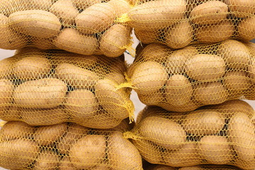 A sacks of potatoes on the market