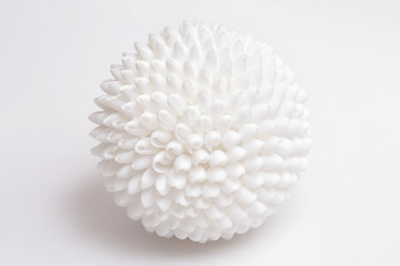 Sphere of seashells; useful as a design element.