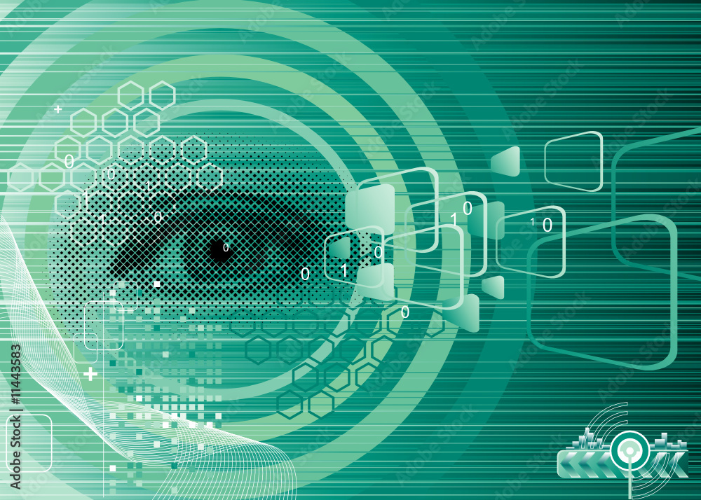Poster Digital eye for Security design, vector Layers.