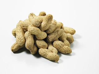 shot of peanut on the white background