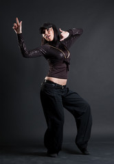 hip-hop dancer in black clothes
