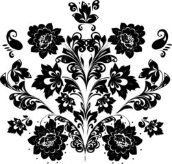 black symmetric design of foliage