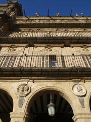 Fototapeta premium Detalle de la plaza mayor de Salamanca con los últimos reyes
