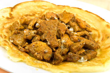 Gyros mit Tzatziki,Pfannkuchen