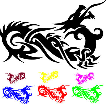 dragon vector silhouettes