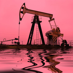 industrial oil pump with reflection