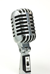 Fototapeta premium Vintage Microphone on white background