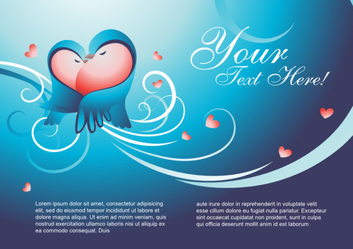 Valentine template with copy space, vector
