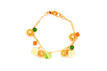 Woman bracelet isolated on the white background