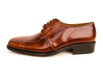 Brown shoes isolated on the white background