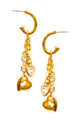 Pair of earrings isolated on the white background