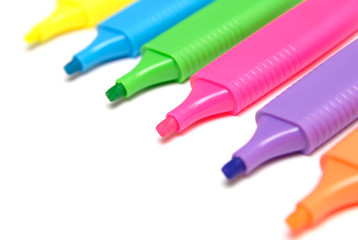 colorful markers isolated on white